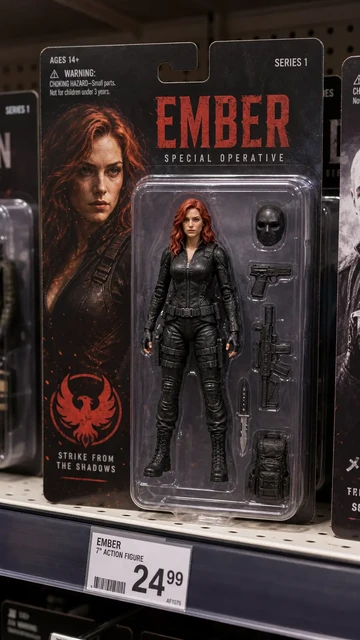 Action figure unboxing AI video template